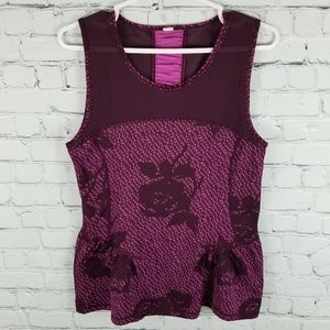 AMERICAN EAGLE | peplum ruffle sheer athletic top